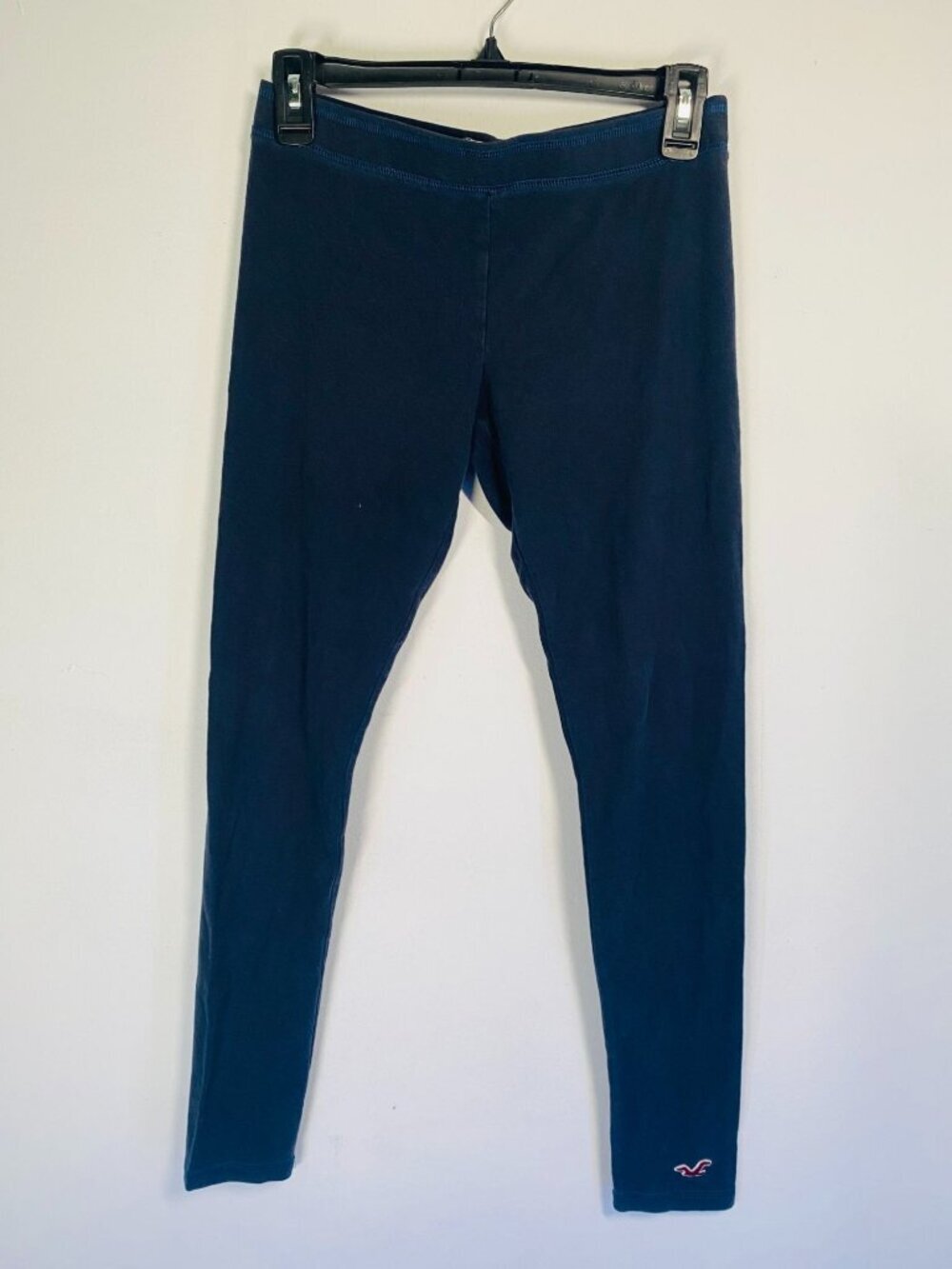 Hollister Womens Navy Blue So Cal Stretch Logo Leggings Size M Cotton Blend